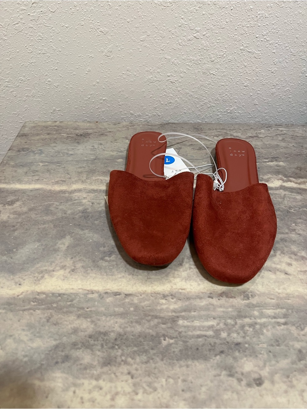 a new day Suede Slip-On Mules in Rust Red